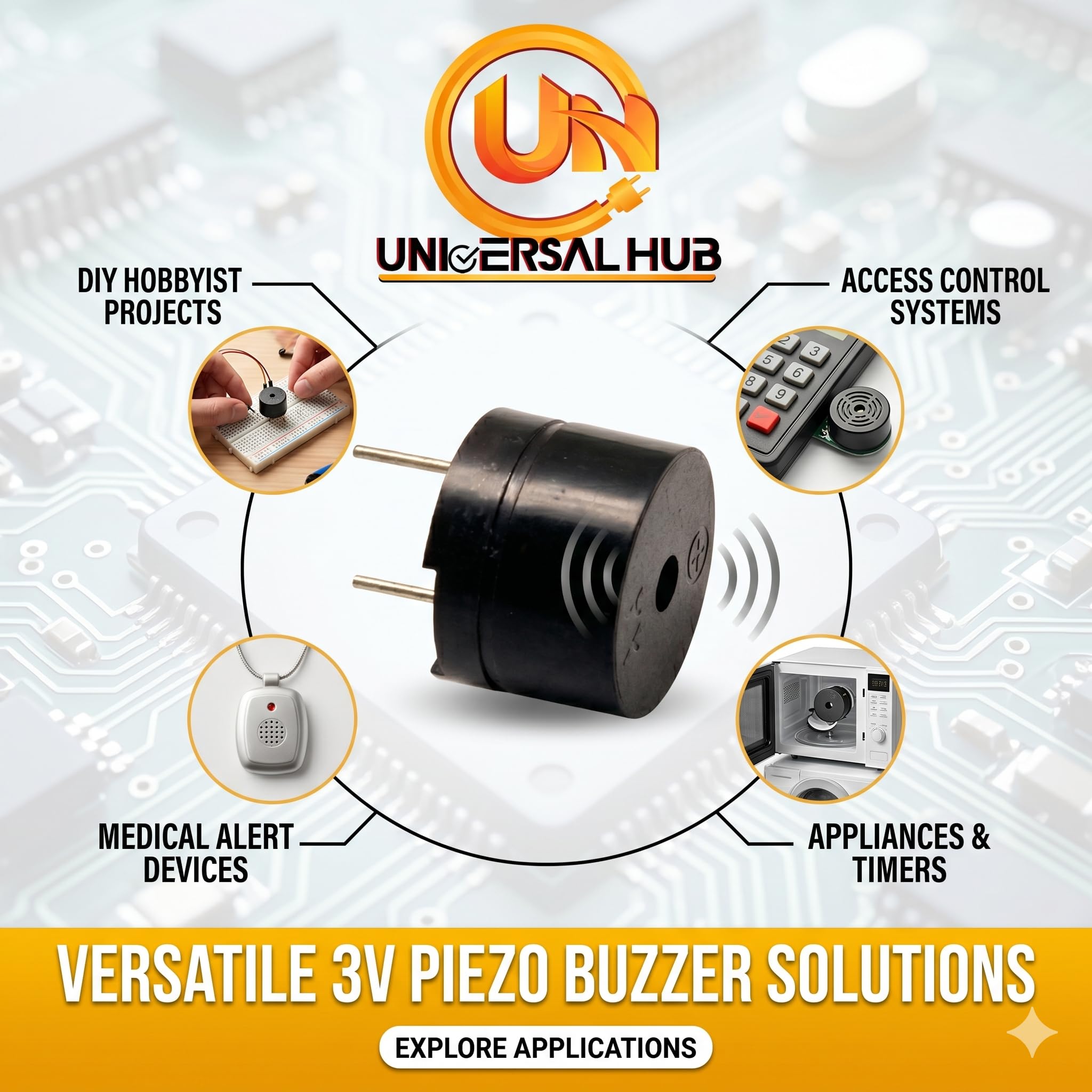 UNIVERSAL HUB 5V Passive Buzzer Acoustic Component Mini Alarm Speaker for Electronic Project 20Pcs - Image 9
