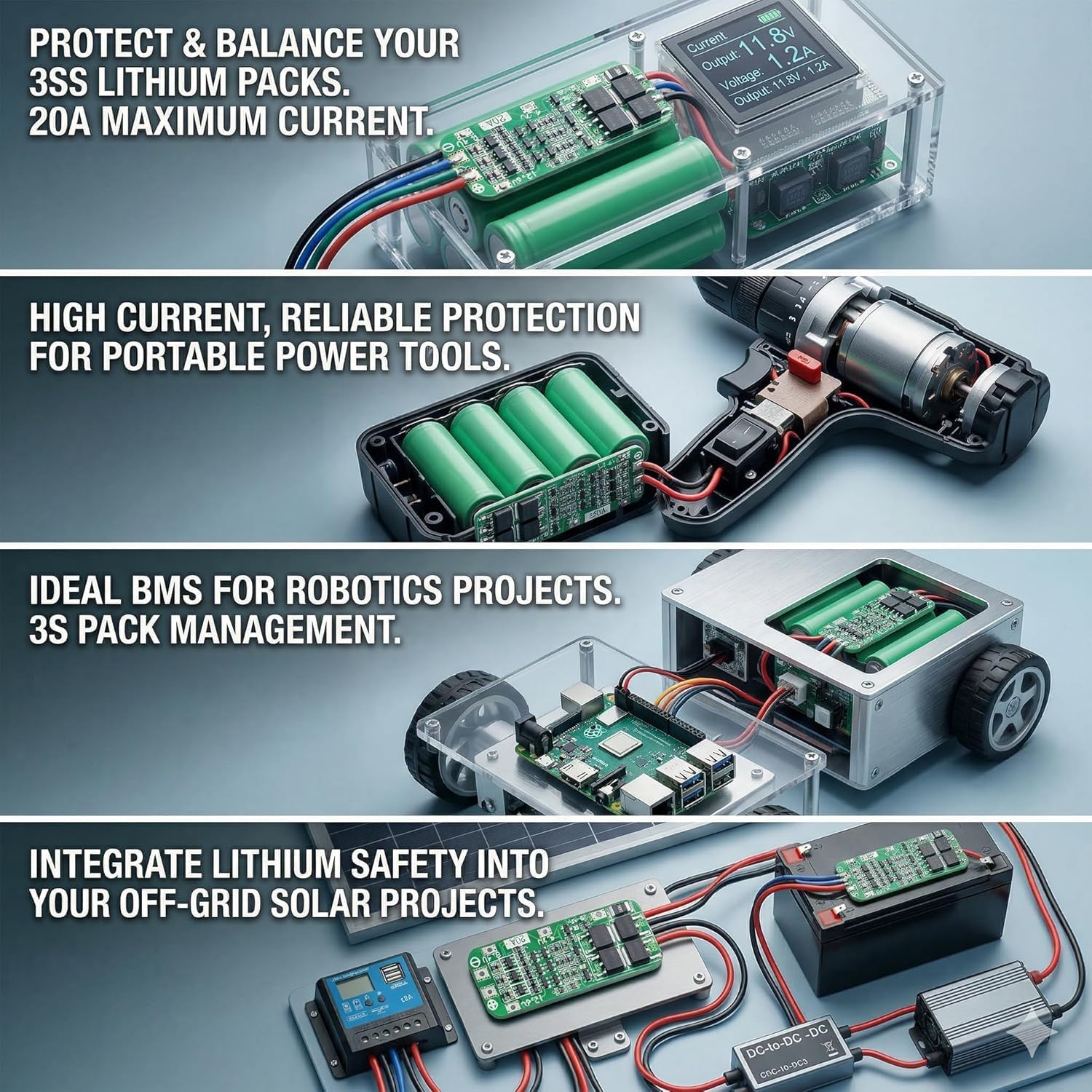 UNIVERSAL HUB Pack of 2 3s 20Amp Cell BMS 18650 Lithium Battery Protection Board - Image 7